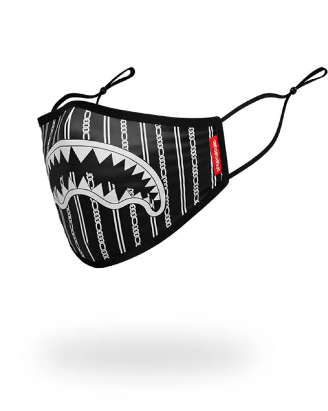 Sprayground FACE MASKS*ADULT REVERSE SHARKS IN PARIS (BLACK) FORM FITTING FACE MASK