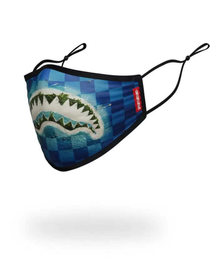 Sprayground FACE MASKS*ADULT SHARK ISLAND FORM FITTING FACE MASK