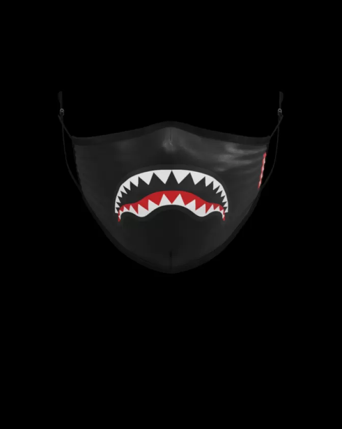 Sprayground FACE MASKS*ADULT SHARK LOGO (BLACK) FORM-FITTING FACE MASK