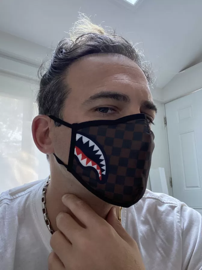 Sprayground FACE MASKS*ADULT SHARKS IN PARIS (SIDE SHARK) FORM-FITTING FACE MASK
