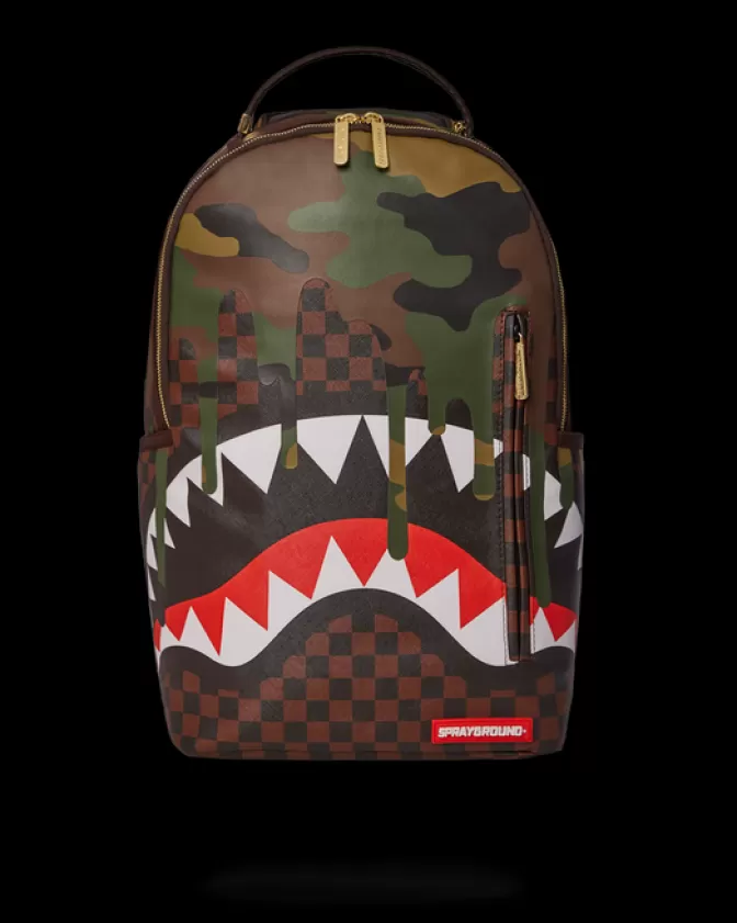 Sprayground BACKPACKS*CAMO DRIP SHARKS IN PARIS BACKPACK (DLXV)