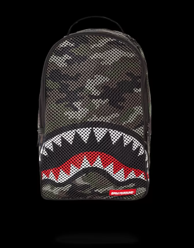 Sprayground BACKPACKS*CAMO MESH SHARK