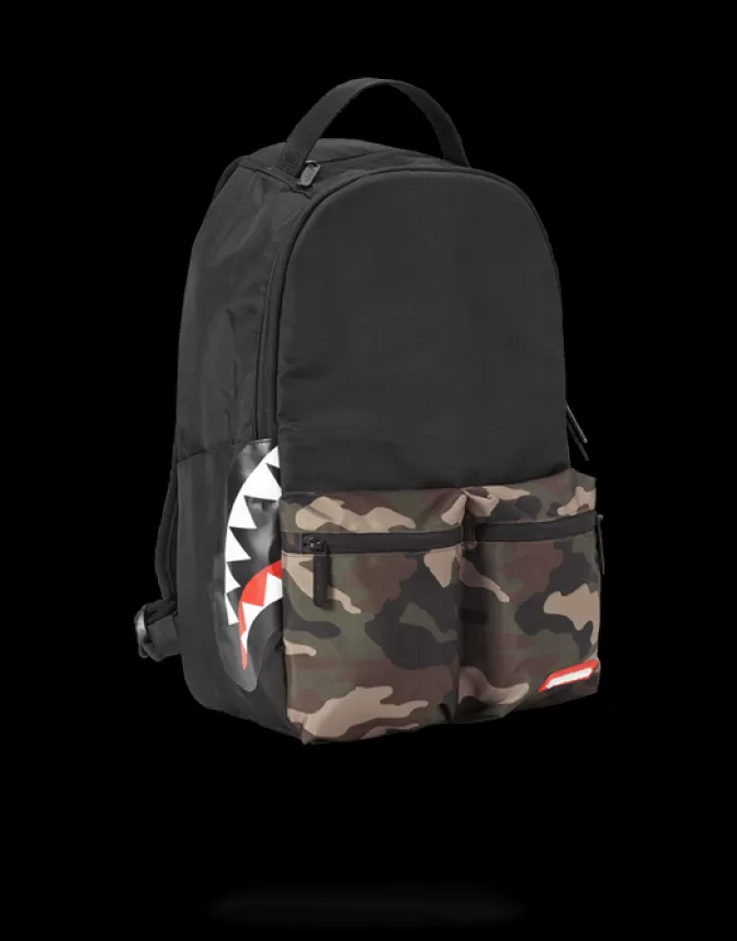 Sprayground BACKPACKS*CAMO SIDE SHARK DOUBLE CARGO