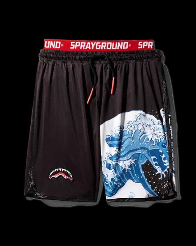 Sprayground SWIMWEAR*DRAGON WAVE CORTO SWIM TRUNKS (BLACK)