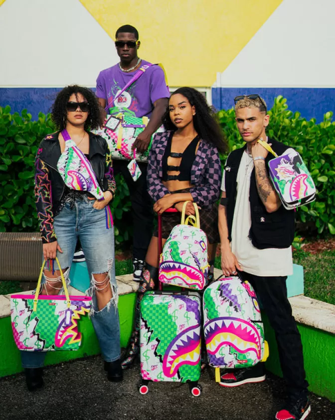 Sprayground DREAMY TECHNICOLOR SHARKNAUTICS HARDSHELL CARRY-ON LUGGAGE Sale