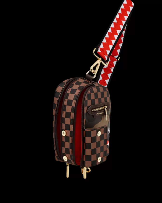 Sprayground SLINGS | CROSSBODYS*EXTERIOR GOLD ZIP POCKET SHARKS IN PARIS BACKPACK SLING