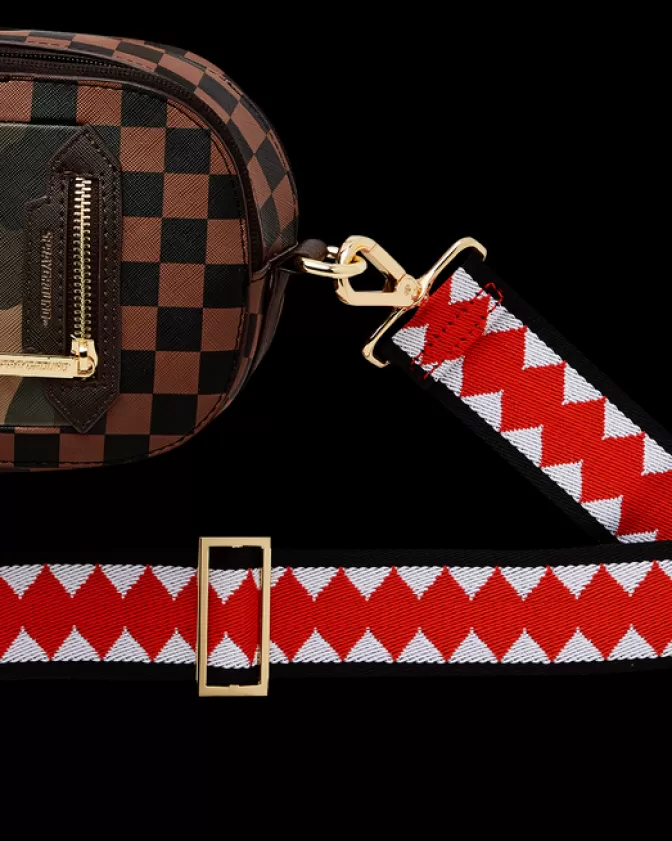 Sprayground SLINGS | CROSSBODYS*EXTERIOR GOLD ZIP POCKET SHARKS IN PARIS BACKPACK SLING