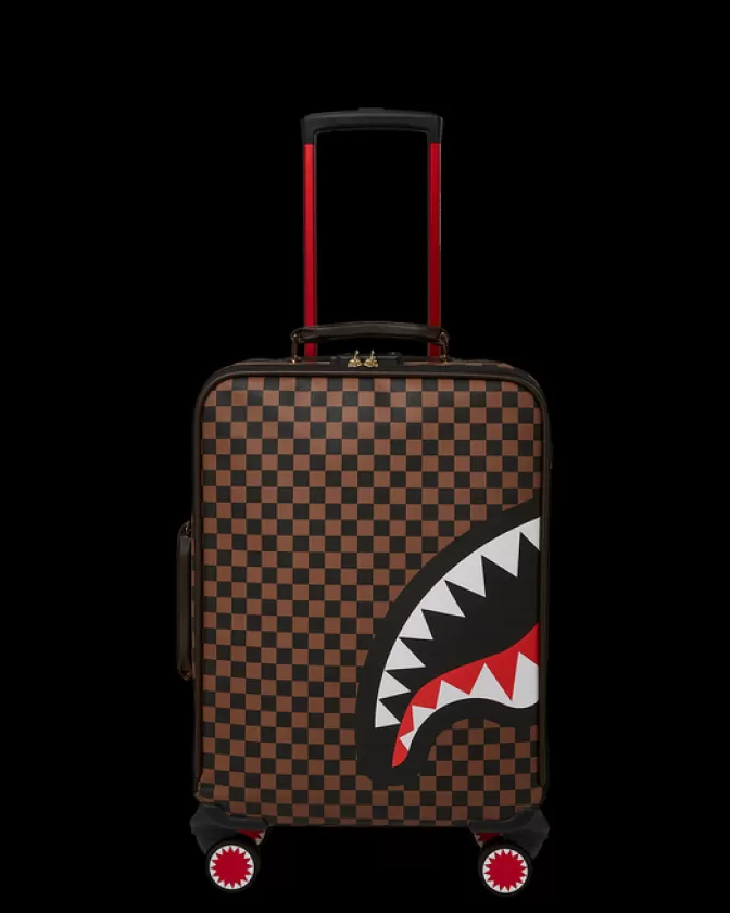 Sprayground EXTERIOR GOLD ZIP POCKET SHARKS IN PARIS JETSETTER CARRY-ON LUGGAGE Sale