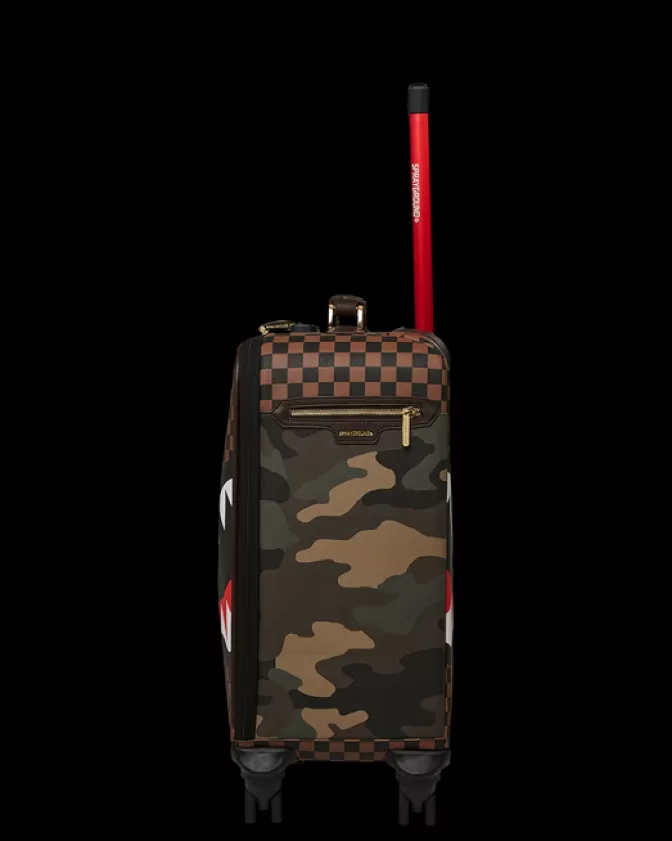 Sprayground EXTERIOR GOLD ZIP POCKET SHARKS IN PARIS JETSETTER CARRY-ON LUGGAGE Sale
