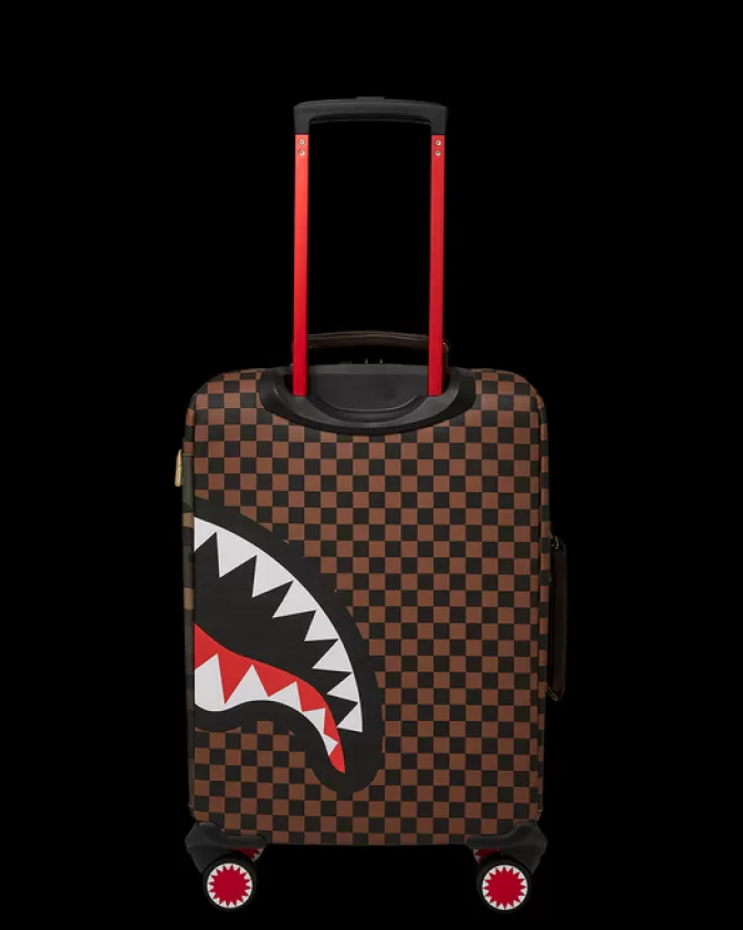 Sprayground EXTERIOR GOLD ZIP POCKET SHARKS IN PARIS JETSETTER CARRY-ON LUGGAGE Sale