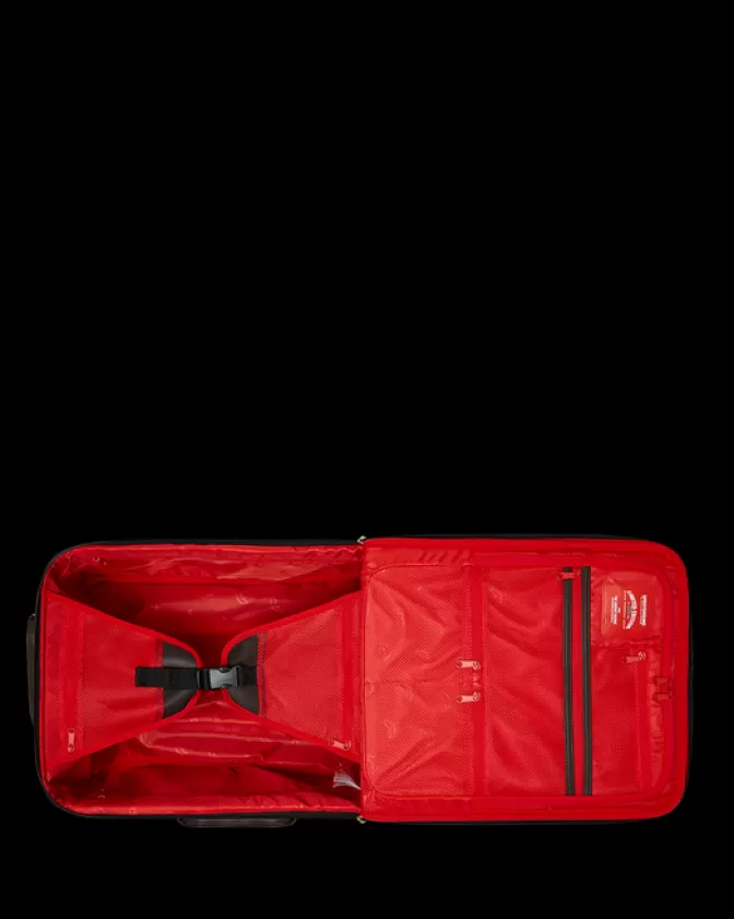 Sprayground EXTERIOR GOLD ZIP POCKET SHARKS IN PARIS JETSETTER CARRY-ON LUGGAGE Sale