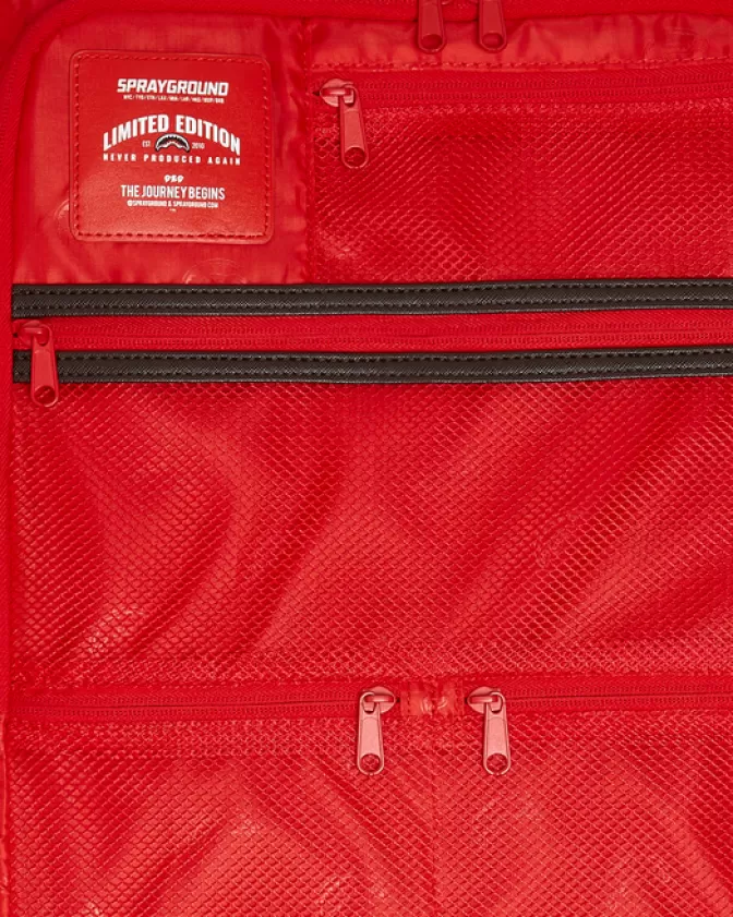 Sprayground EXTERIOR GOLD ZIP POCKET SHARKS IN PARIS JETSETTER CARRY-ON LUGGAGE Sale