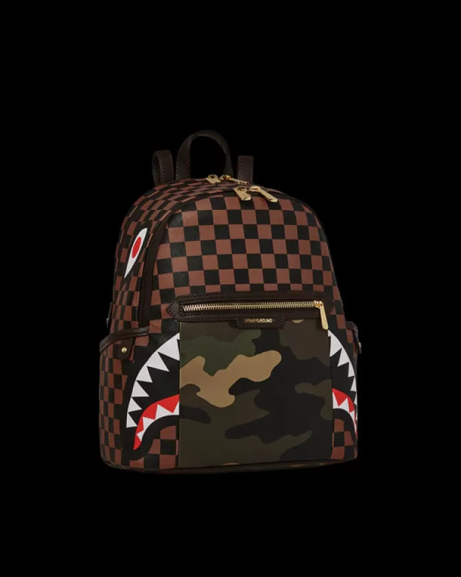 Sprayground SAVAGES | BACKPACKS*EXTERIOR GOLD ZIP POCKET SHARKS IN PARIS SAVAGE BACKPACK