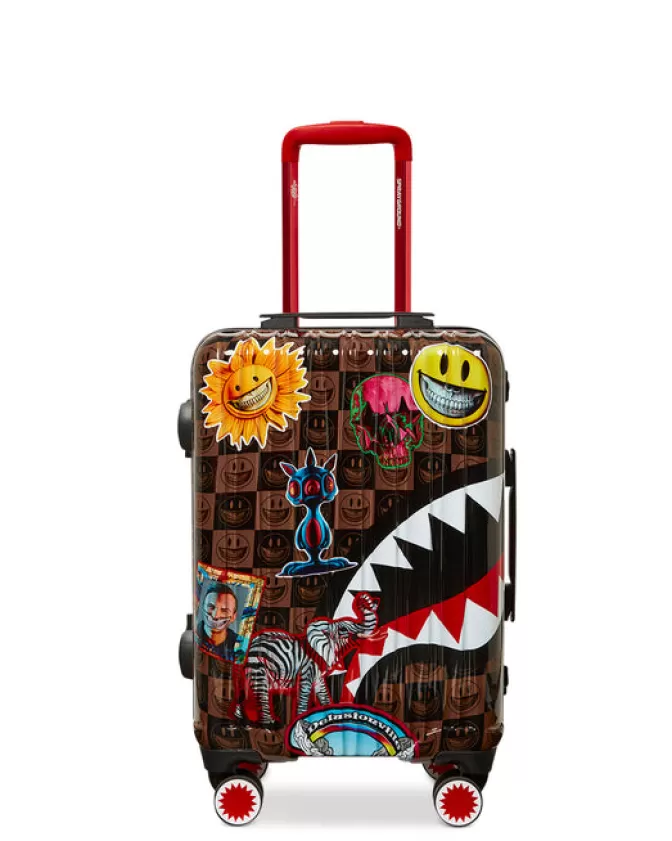 Sprayground GLOBAL MOGUL POPAGANDA RON ENGLISH EDITION HARDSHELL CARRY-ON LUGGAGE Hot