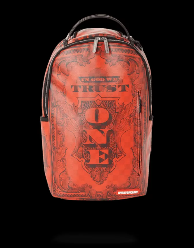 Sprayground BACKPACKS*IN GOD WE TRUST RED BACKPACK (ONE OF ONE)