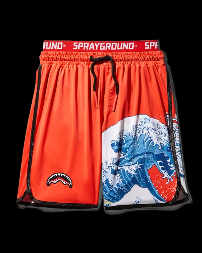 Sprayground SWIMWEAR*JAPAN WAVE CORTO SWIM TRUNKS (RED)