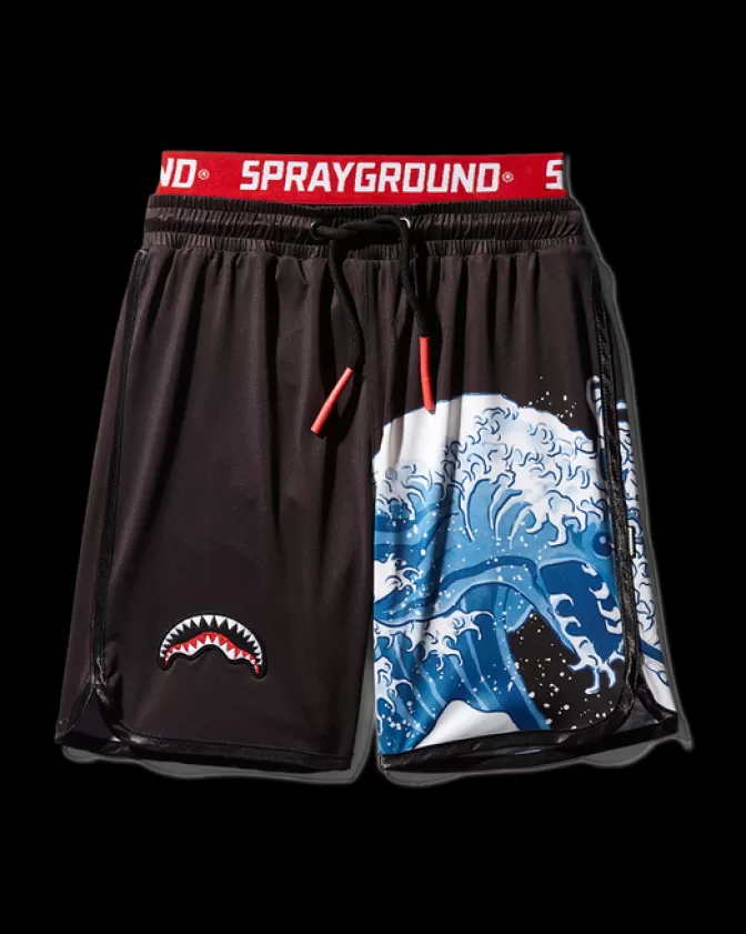 Sprayground SWIMWEAR*KIDS JAPAN WAVE SWIM TRUNKS (BLACK)