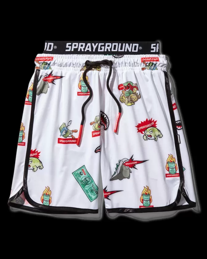 Sprayground SWIMWEAR*KIDS PATCH ALL-IN SWIM TRUNKS (WHITE)