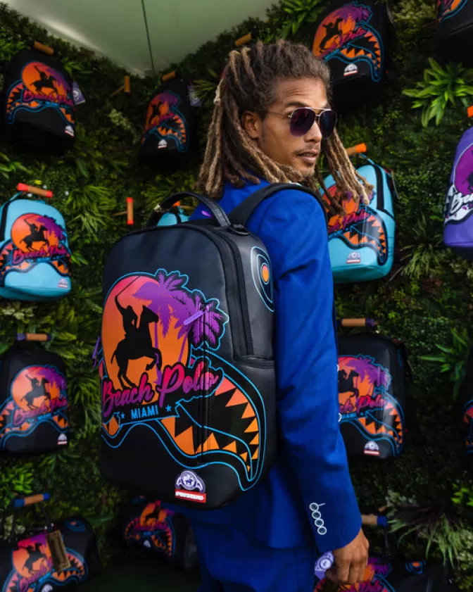 Sprayground BACKPACKS*MIAMI BEACH POLO COLLAB BACKPACK (DLXV-BLACK)