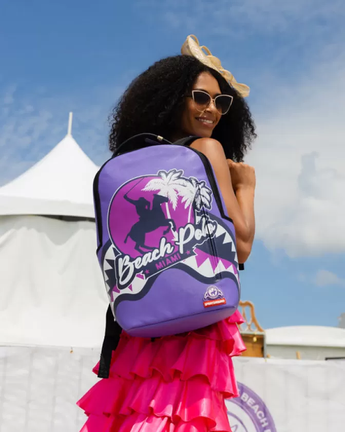 Sprayground BACKPACKS*MIAMI BEACH POLO COLLAB BACKPACK (DLXV-PURPLE)