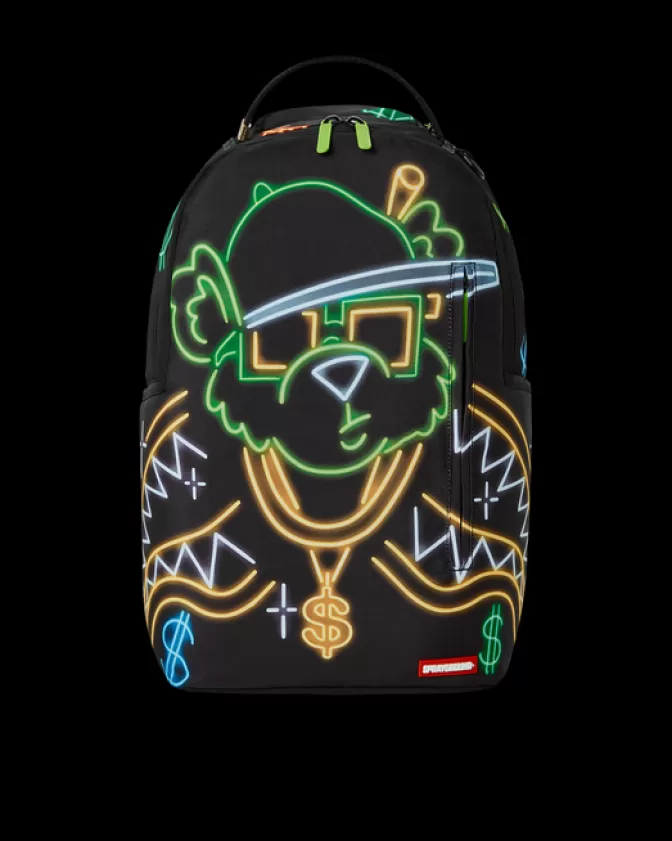 Sprayground BACKPACKS*MONEY BEAR CITY LIGHTS BACKPACK