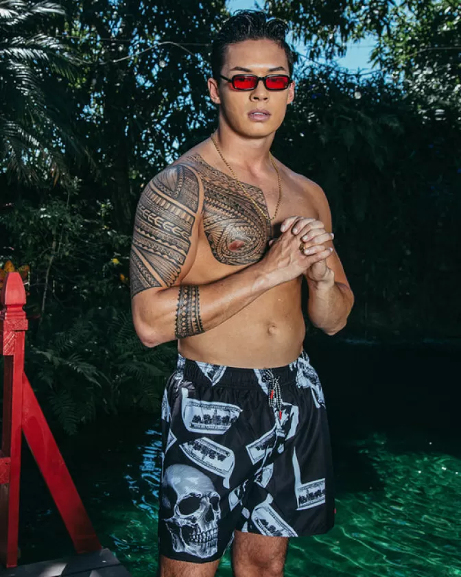 Sprayground SWIMWEAR*MONEY NIGHT SHOTO SWIM TRUNKS