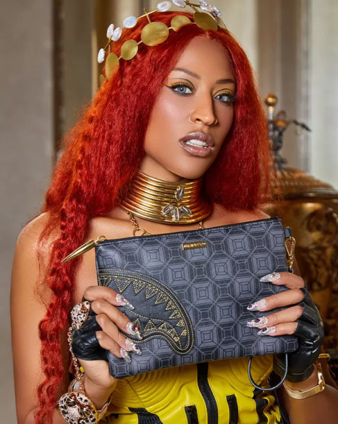 Sprayground CROSSOVER CLUTCHES*OBSIDIAN STUNNER A.i.6 SANDFLOWER COLLAB CROSSOVER CLUTCH