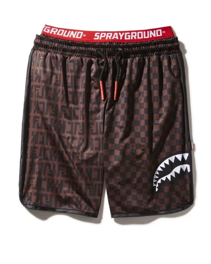 Sprayground SWIMWEAR*OFFENDED SPLIT THE CHECK CORTO SWIM TRUNKS