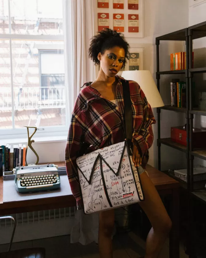 Sprayground SLINGS | CROSSBODYS*OFFICIAL BASQUIAT UNTITLED (CHEESE POPCORN) 1983 SLING MESSENGER