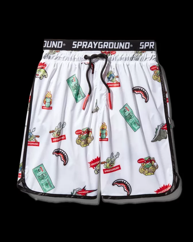 Sprayground SWIMWEAR*PATCH ALL-IN CORTO SWIM TRUNKS (WHITE)