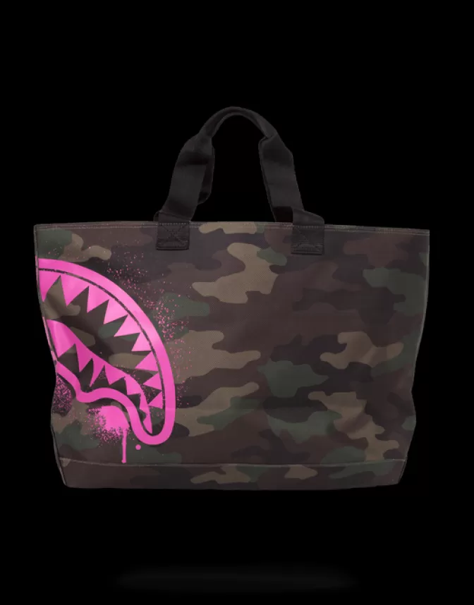 Sprayground BACKPACKS*PINK STENCIL SHARK CAMO TOTE