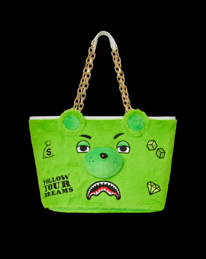 Sprayground TOTES | HANDBAGS*PLUSH MONEYBEAR TOTE (GREEN)