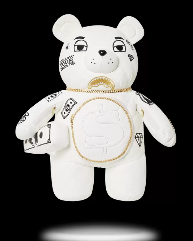 Sprayground TEDDY BEAR BACKPACKS | BACKPACKS*RIVIERA LE BLANC GOLD CHAIN MONEYBEAR TEDDYBEAR BACKPACK