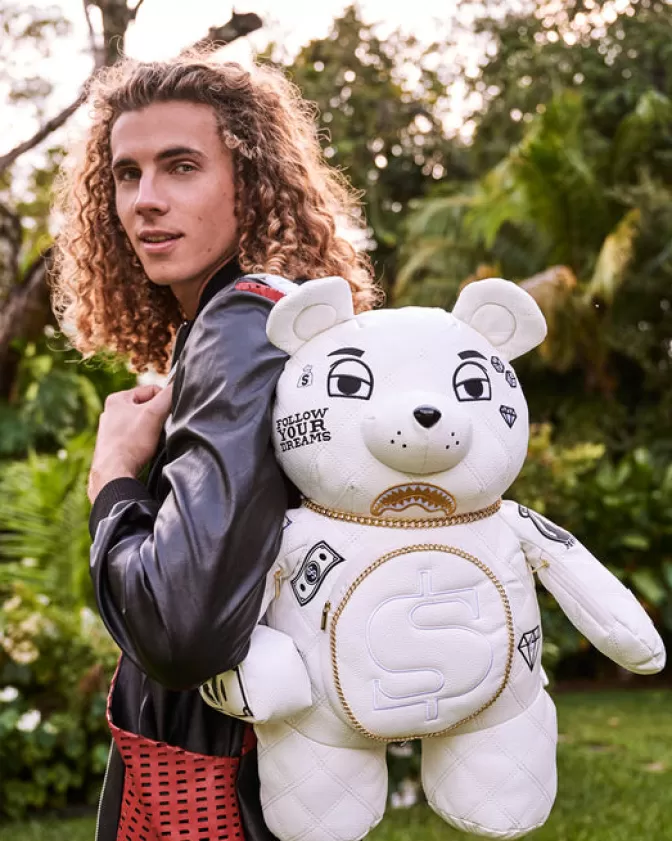 Sprayground TEDDY BEAR BACKPACKS | BACKPACKS*RIVIERA LE BLANC GOLD CHAIN MONEYBEAR TEDDYBEAR BACKPACK