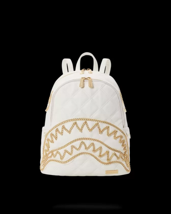 Sprayground SAVAGES | BACKPACKS*RIVIERA LE BLANC GOLD CHAIN SHARK SAVAGE BACKPACK