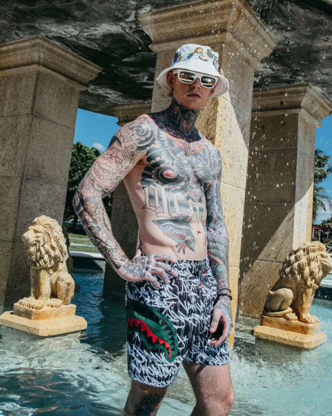 Sprayground SWIMWEAR*SCRIBBLE SHARK SHOTO SWIM TRUNKS