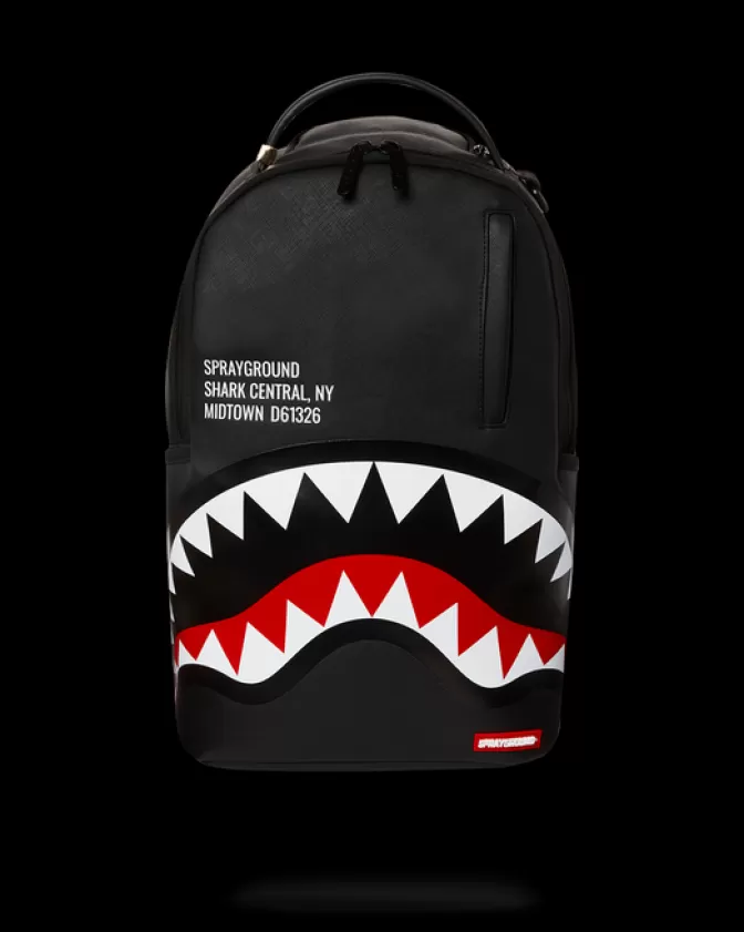 Sprayground BACKPACKS*SHARK CENTRAL (BLACK) (DLXV)