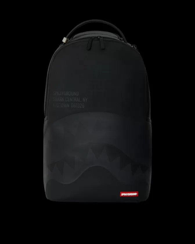 Sprayground BACKPACKS*SHARK CENTRAL (BLK ON BLK) BACKPACK (DLXV)