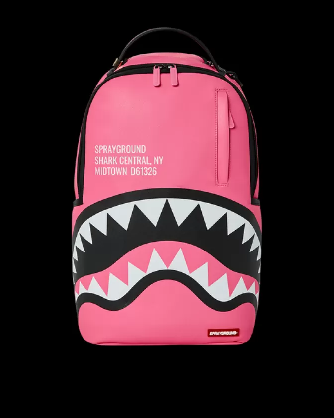 Sprayground BACKPACKS*SHARK CENTRAL (PINK) BACKPACK (DLXV)