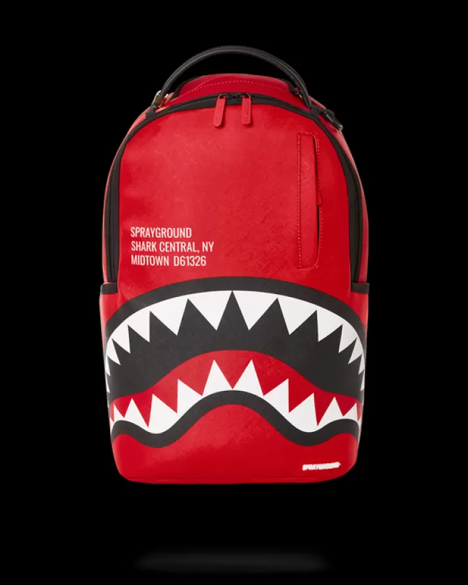 Sprayground BACKPACKS*SHARK CENTRAL (RED) (DLXV)