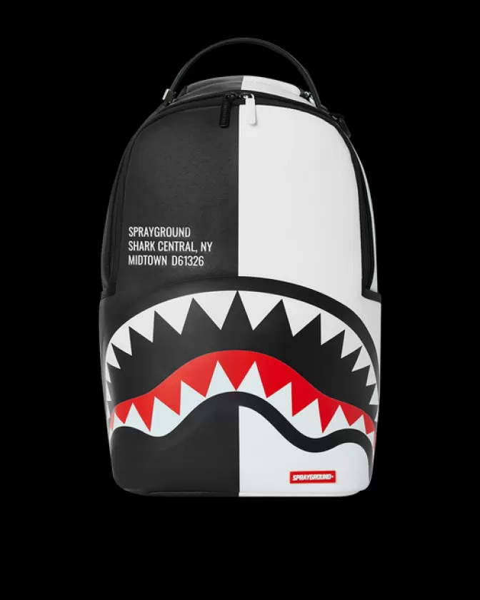 Sprayground BACKPACKS*SHARK CENTRAL SPLIT BACKPACK BLK/WHT (DLXV)