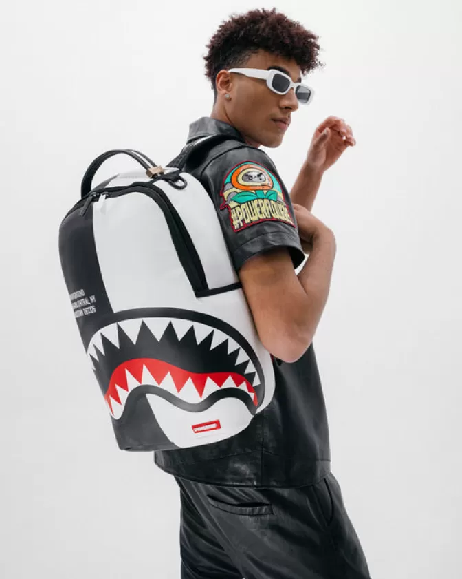 Sprayground BACKPACKS*SHARK CENTRAL SPLIT BACKPACK BLK/WHT (DLXV)