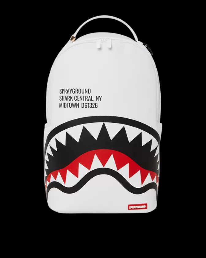 Sprayground BACKPACKS*SHARK CENTRAL (WHT) BACKPACK (DLXV)