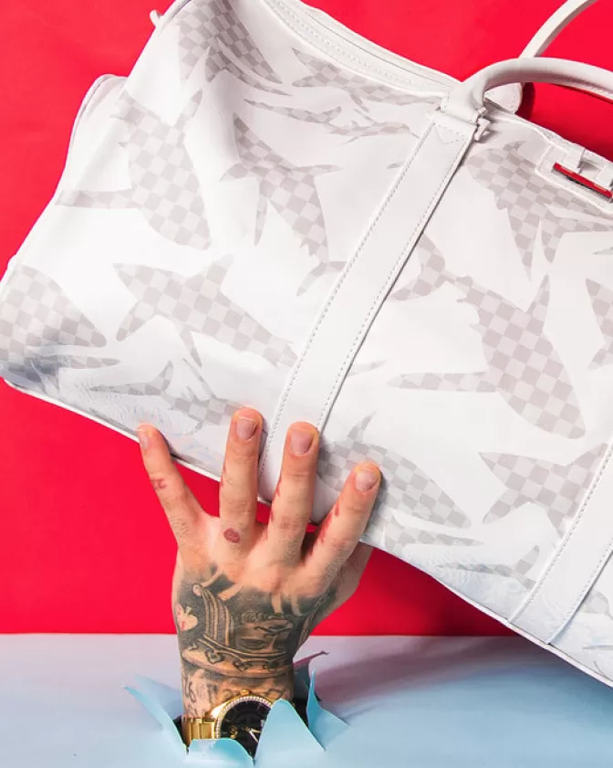 Sprayground DUFFLES*SHARK CHECK (WHITE) DUFFLE