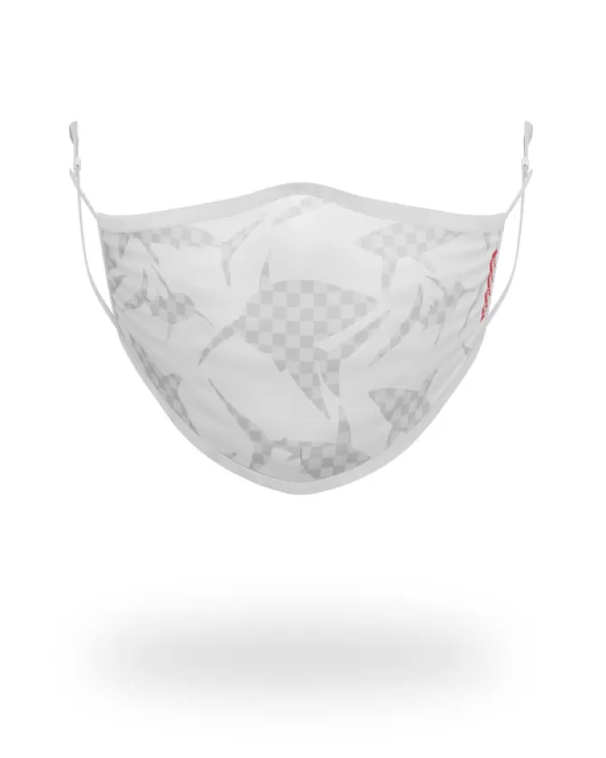 Sprayground FACE MASKS*SHARK CHECK (WHITE) FACE MASK