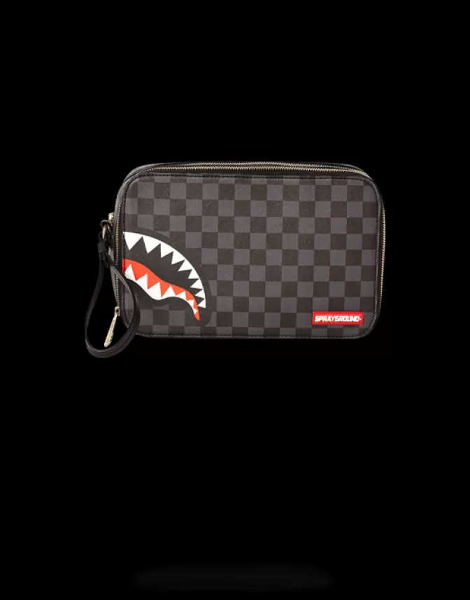Sprayground TOILETRIES AKA MONEY BAGS*SHARKS IN PARIS (BLACK CHECKERED EDITION) TOILETRY AKA MONEY BAGS