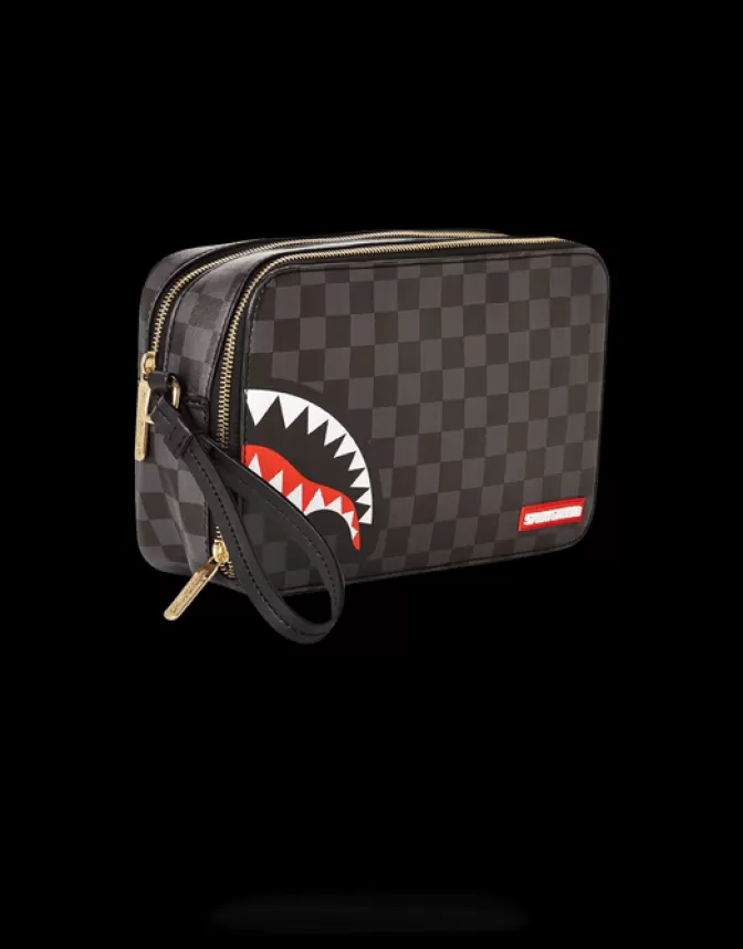Sprayground TOILETRIES AKA MONEY BAGS*SHARKS IN PARIS (BLACK CHECKERED EDITION) TOILETRY AKA MONEY BAGS
