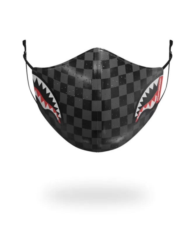 Sprayground FACE MASKS*SHARKS IN PARIS (GRAY) VEGAN LEATHER FACE MASK