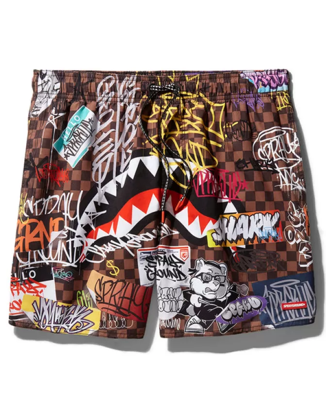 Sprayground SWIMWEAR*SHARKS IN PARIS JETSKI SWIM TRUNKS