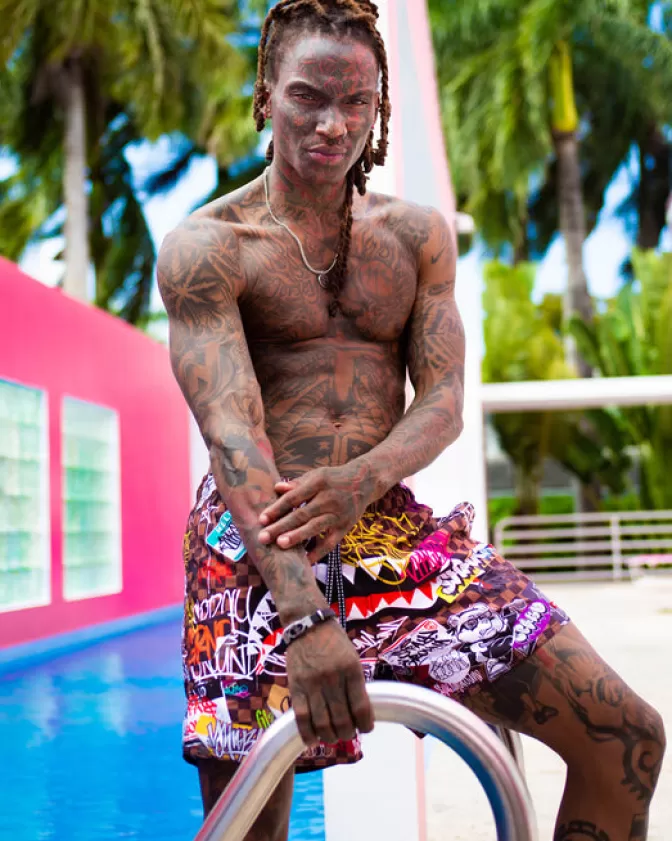 Sprayground SWIMWEAR*SHARKS IN PARIS JETSKI SWIM TRUNKS